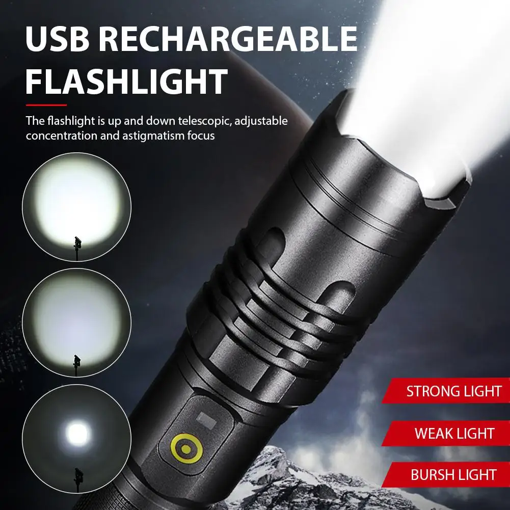 18650 Rechargeable Portable LED Flashlight Retractable Zoomable Focus Light Tactical Flashlight For Outdoor
18650 Rechargeable Portable LED Flashlight Retractable Zoomable Focus Light Tactical Flashlight For Outdoor