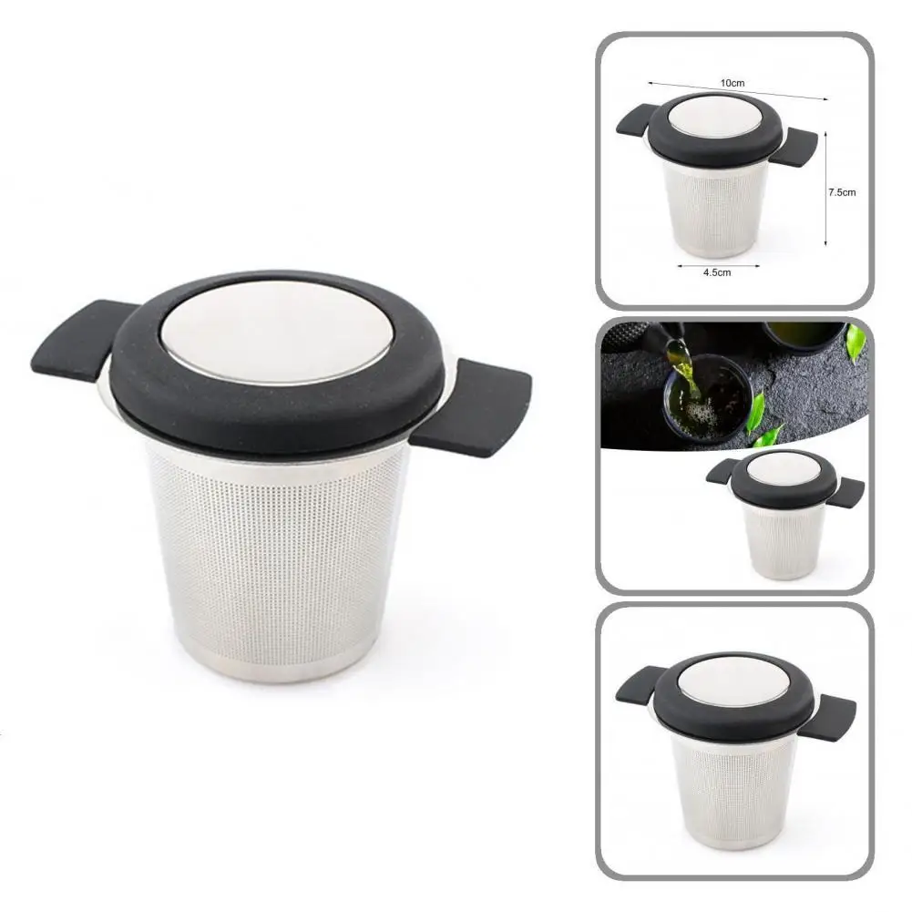 Многоразовые ситечки для чая, с крышкой, прочные, с фильтром хорошей прочности, противоскользящие, для гостиной 
Многоразовые ситечки для чая, с крышкой, прочные, с фильтром хорошей прочности, противоскользящие, для гостиной