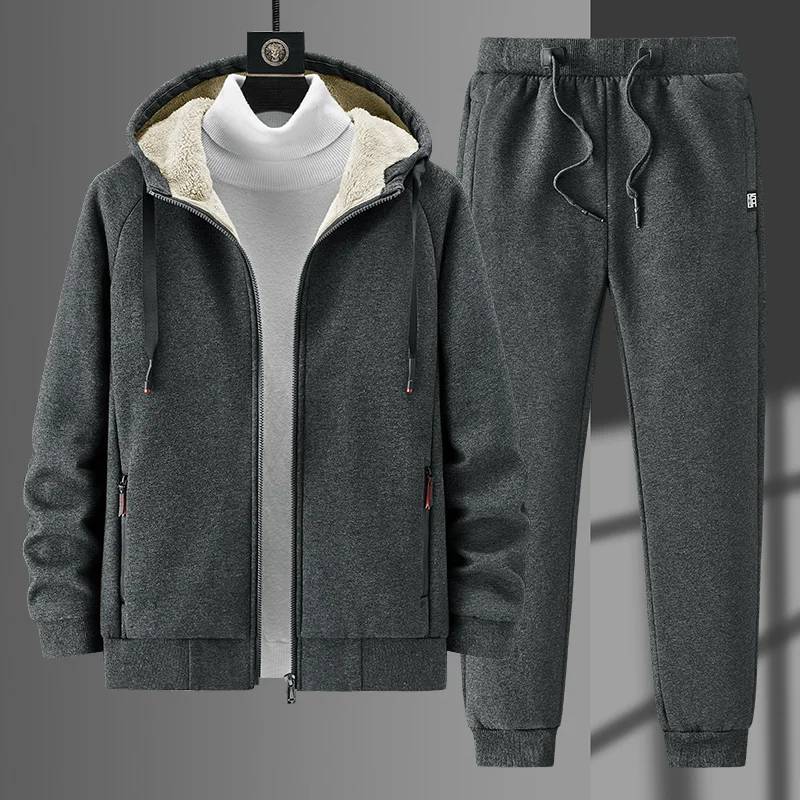 Winter Thick Warm Fleece Tracksuit Men Plus Size Hooded 2 Piece Set Thermal Jacket+Pants Sportswear Casual Sweat Suits
Winter Thick Warm Fleece Tracksuit Men Plus Size Hooded 2 Piece Set Thermal Jacket+Pants Sportswear Casual Sweat Suits