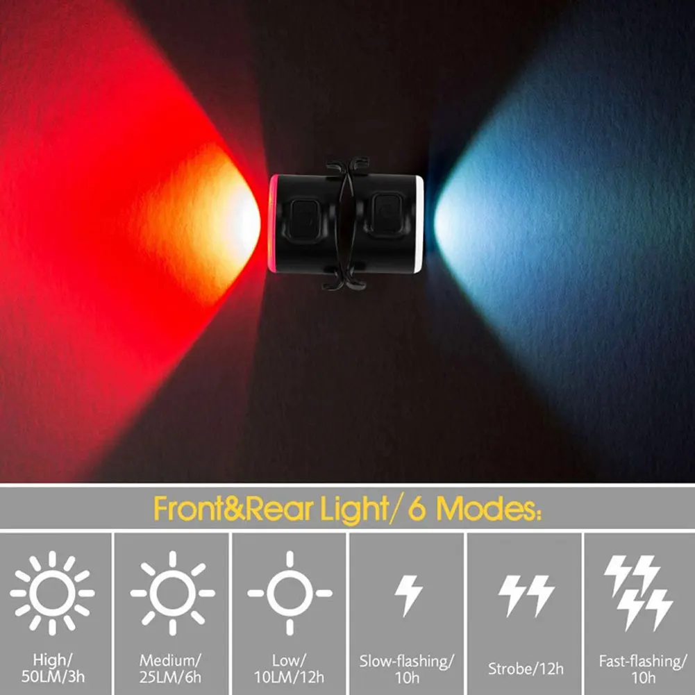 USB Rechargeable Bike Light Set Waterproof Lithium Battery Super Bright Rear LED Bicycle Light 6 Light Mode
USB Rechargeable Bike Light Set Waterproof Lithium Battery Super Bright Rear LED Bicycle Light 6 Light Mode