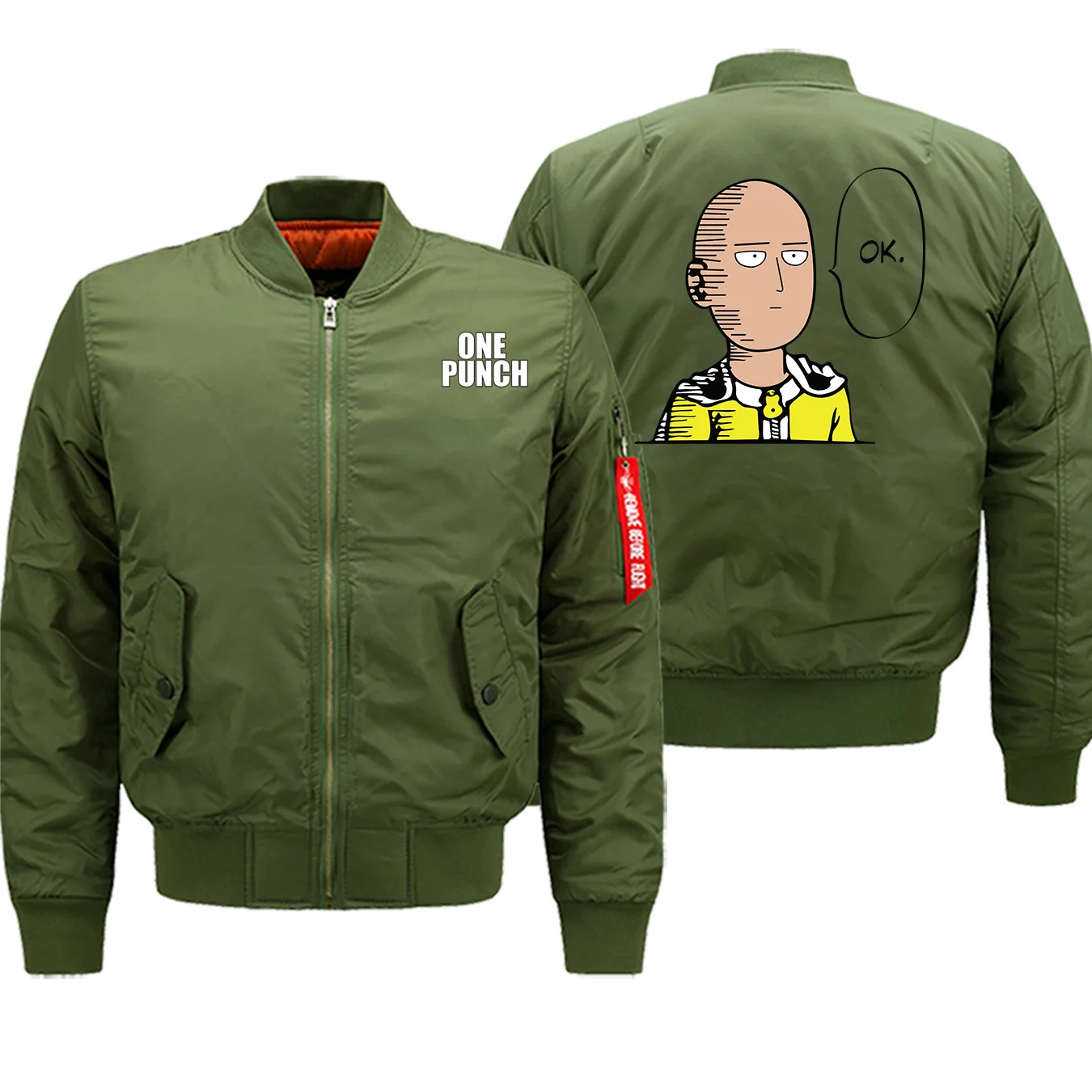 Бейсбольная форма Saitama Японская уличная одежда Аниме One Punch мужской бомбер 2019