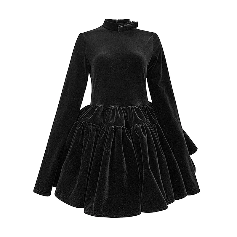 SuperAen 2022 New Bow Half High Collar Slim Fitting Full Black Velvet Fluffy Retro French A-LINE Casual Woman Dress
SuperAen 2022 New Bow Half High Collar Slim Fitting Full Black Velvet Fluffy Retro French A-LINE Casual Woman Dress