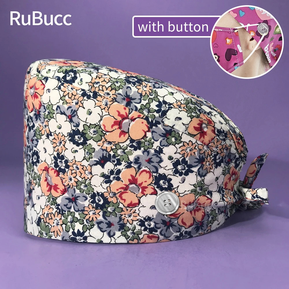 Beauty Salon Flower Printing Surgical Caps Nurse Working Medical Hats High Quality Fashion Pure Cotton Comfortable Scrubs Caps
Beauty Salon Flower Printing Surgical Caps Nurse Working Medical Hats High Quality Fashion Pure Cotton Comfortable Scrubs Caps