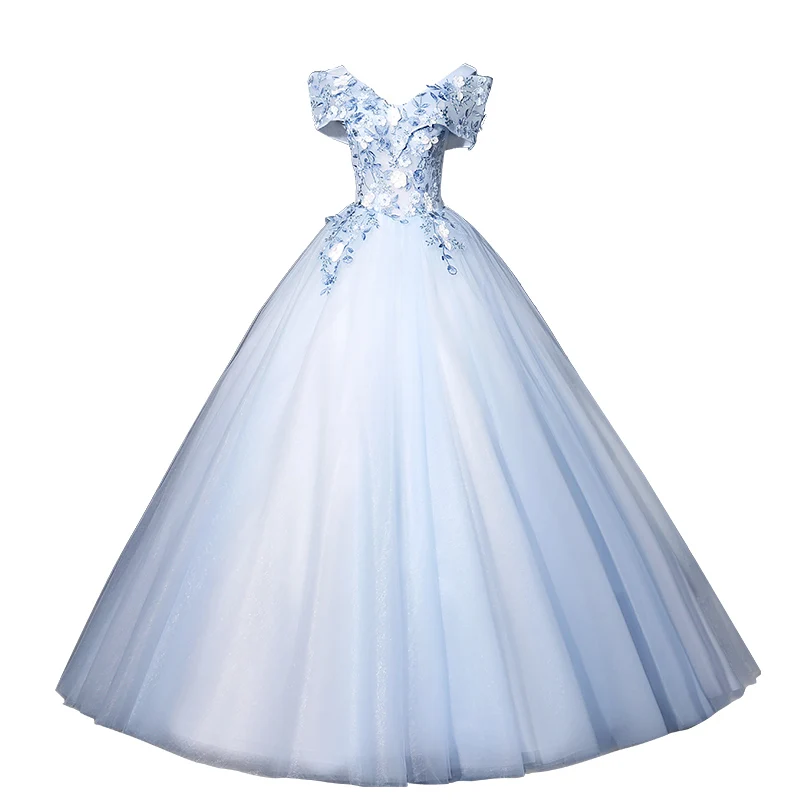 Sky Blue Empire Waist Organza Prom Ball Women's Tulle Floor Length Wedding Dresses
Sky Blue Empire Waist Organza Prom Ball Women's Tulle Floor Length Wedding Dresses