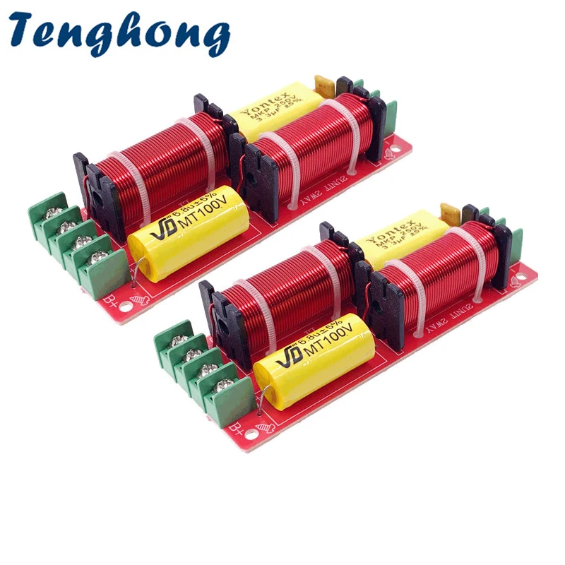 Tenghong 2pcs 150W 2 Way Audio Speaker Crossover Treble Bass 5-8Inch Speakers Filter Frequency Divider HIFI Crossover Solderless
Tenghong 2pcs 150W 2 Way Audio Speaker Crossover Treble Bass 5-8Inch Speakers Filter Frequency Divider HIFI Crossover Solderless