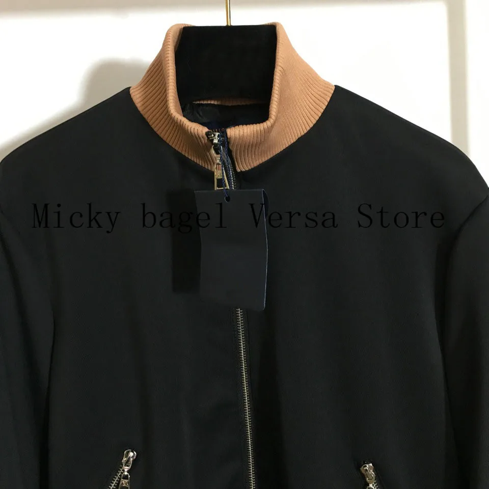 2021 luxury design letter printing fashion women's zipper pocket stand collar versatile casual Long Sleeve Jacket baseball suit