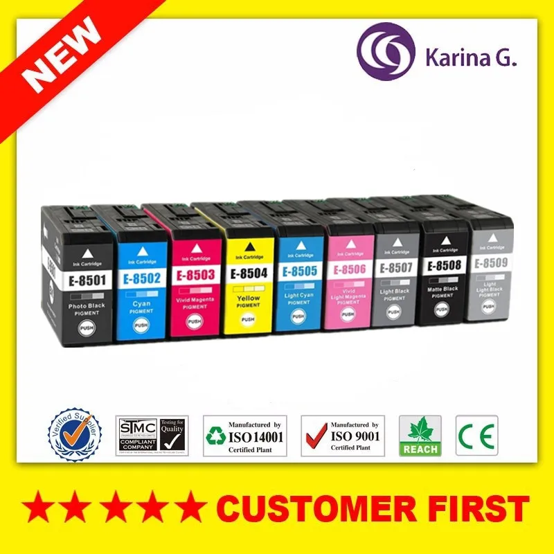 Compatible for Epson T8501 T8501 - T8509 C13T850100 Ink Cartridges suit For Epson SureColor P800 SC-P800 Printer
Compatible for Epson T8501 T8501 - T8509 C13T850100 Ink Cartridges suit For Epson SureColor P800 SC-P800 Printer