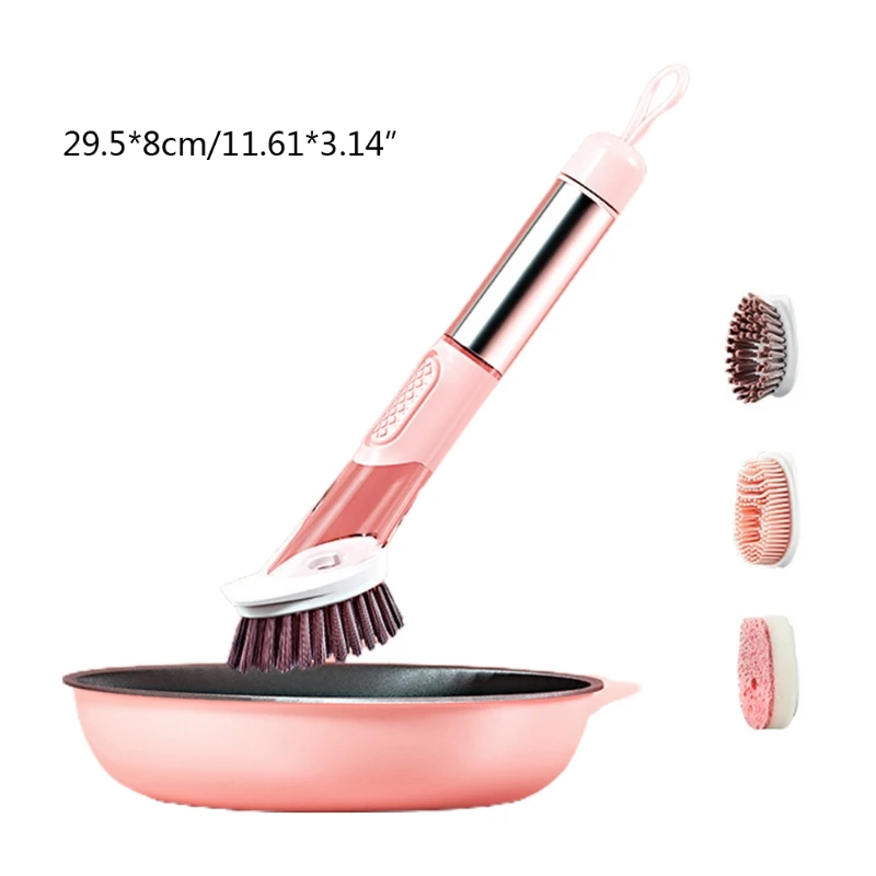 Soap Dispensing Dish Brush Set, Dish Scrubber Cleaning Brush with Replacement Advanced Head for for Pot Pan Cleaning
Soap Dispensing Dish Brush Set, Dish Scrubber Cleaning Brush with Replacement Advanced Head for for Pot Pan Cleaning
