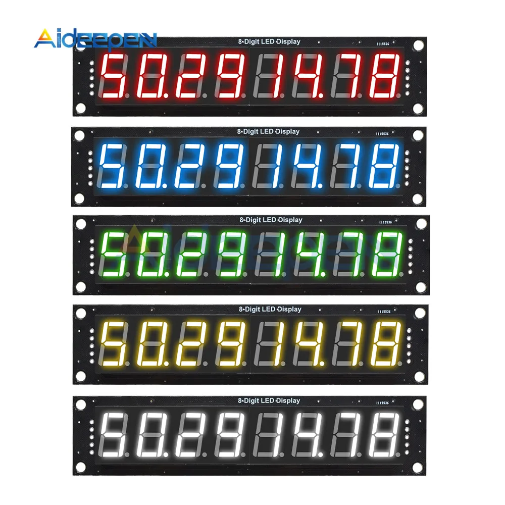 74HC595 Module 8-Digit LED 0.56" Display Tube (Decimal) 7-Segments 74HC595 Digital LED Tube Module Red Blue Yellow Green White
74HC595 Module 8-Digit LED 0.56" Display Tube (Decimal) 7-Segments 74HC595 Digital LED Tube Module Red Blue Yellow Green White