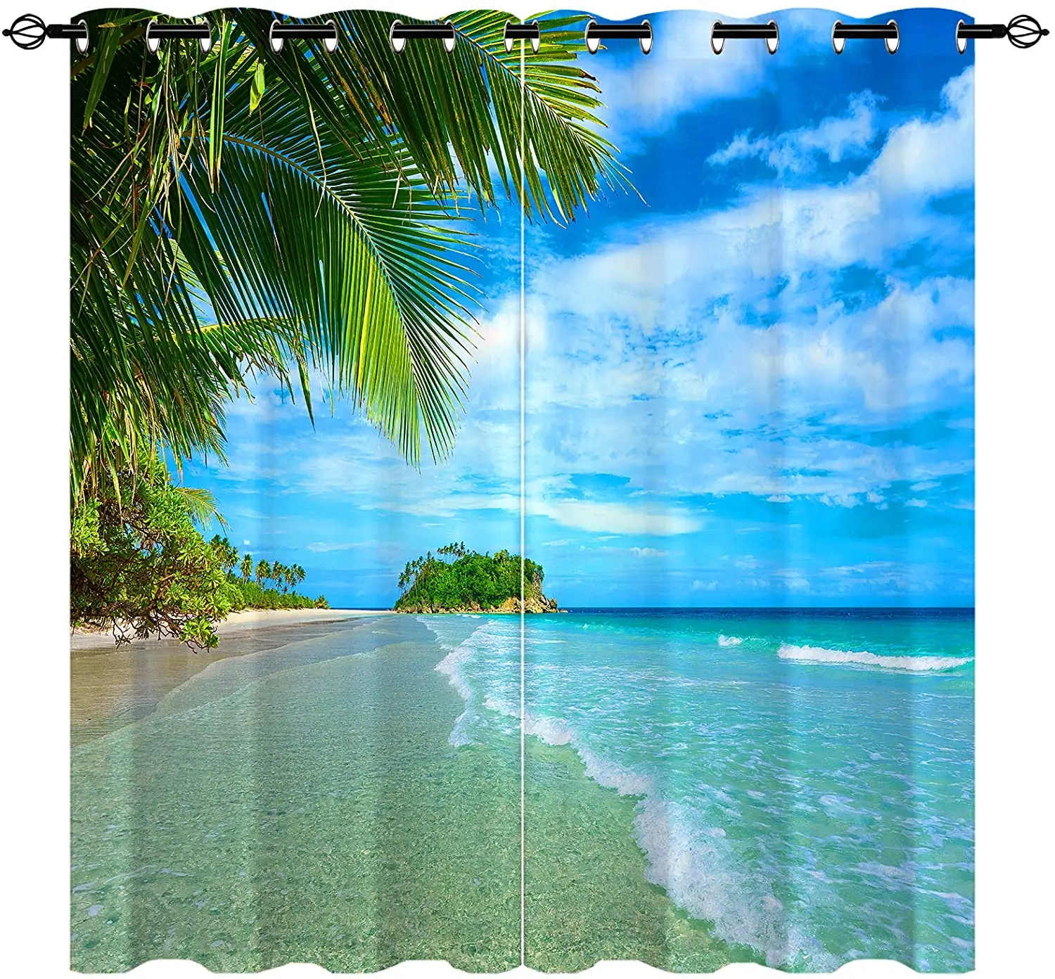 Living Room Decoration Blackout Curtains Coastal Tropical Hawaii Beach Ocean Island Design Double Bedroom Elegant Room Curtains 
Living Room Decoration Blackout Curtains Coastal Tropical Hawaii Beach Ocean Island Design Double Bedroom Elegant Room Curtains