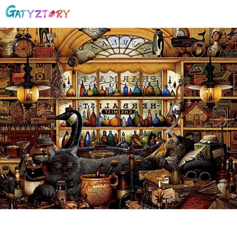 GATYZTORY Animal Acrylic Paint By Numbers Set Cat Oil Painting For Adults Canvas Frame Picture Drawing Coloring By Numbers Decor 
GATYZTORY Animal Acrylic Paint By Numbers Set Cat Oil Painting For Adults Canvas Frame Picture Drawing Coloring By Numbers Decor