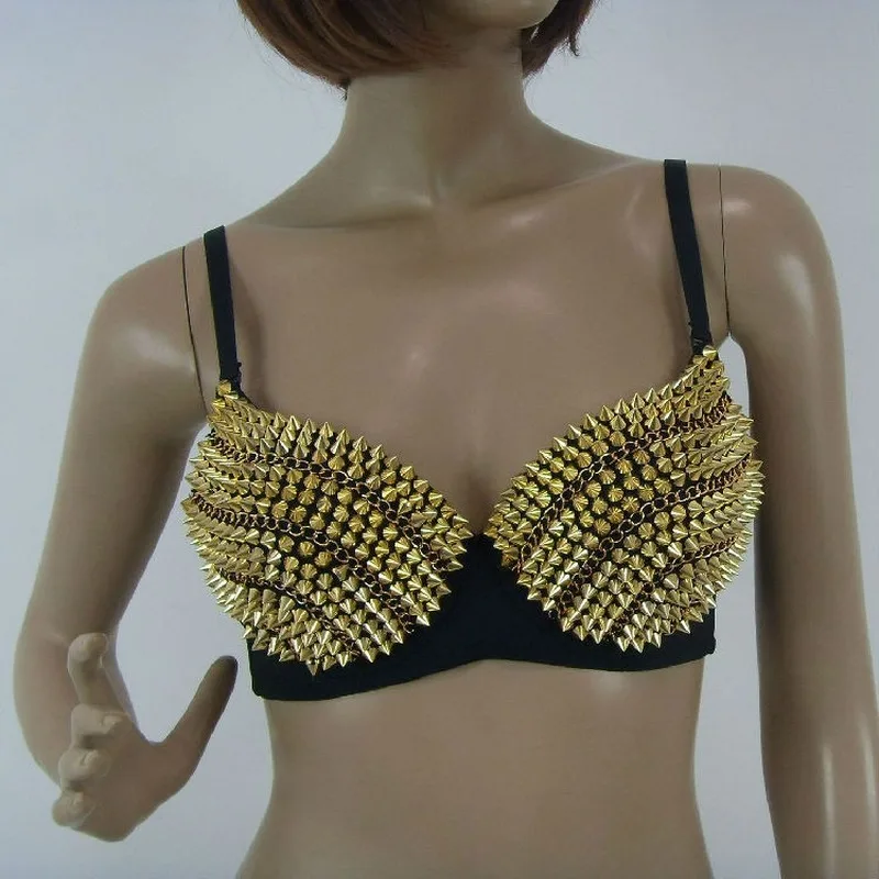 Belly Dance Bra Nightclub Bra DS Performance Clothing Riveting Nail Bra Studded Brassiere
Belly Dance Bra Nightclub Bra DS Performance Clothing Riveting Nail Bra Studded Brassiere