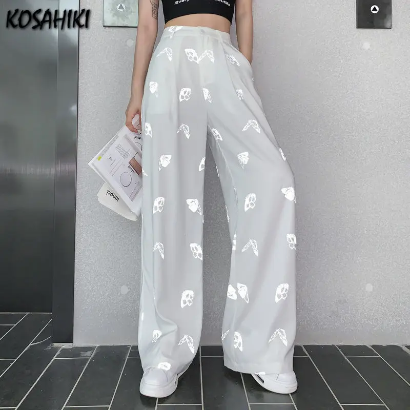 KOSAHIKI летние брюки с широкими штанинами для женщин Бабочка Светоотражающий с ослабленной завышенной талией повседневные ботинки «все-матч ... 
KOSAHIKI летние брюки с широкими штанинами для женщин Бабочка Светоотражающий с ослабленной завышенной талией повседневные ботинки «все-матч ...