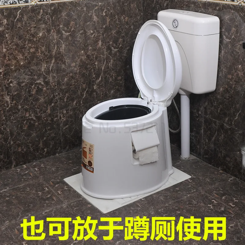 Вместительный портативный туалет дорожный с 2 внутренними бочонками для
