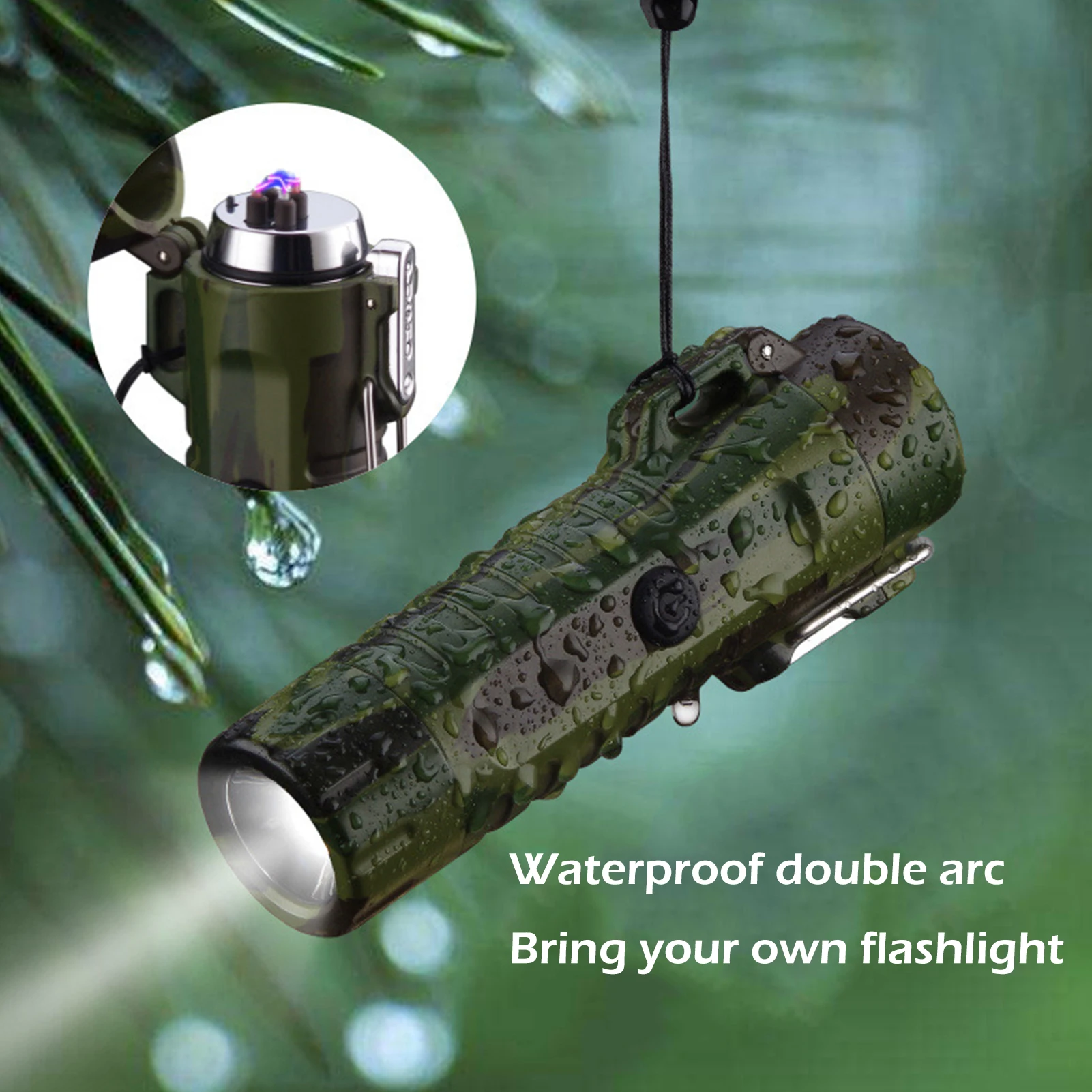 Camping Flashlight ABS Sealed Waterproof And Windproof Lighter USB Charging Dual Arc Outdoor Picnic Camping Supplies
Camping Flashlight ABS Sealed Waterproof And Windproof Lighter USB Charging Dual Arc Outdoor Picnic Camping Supplies