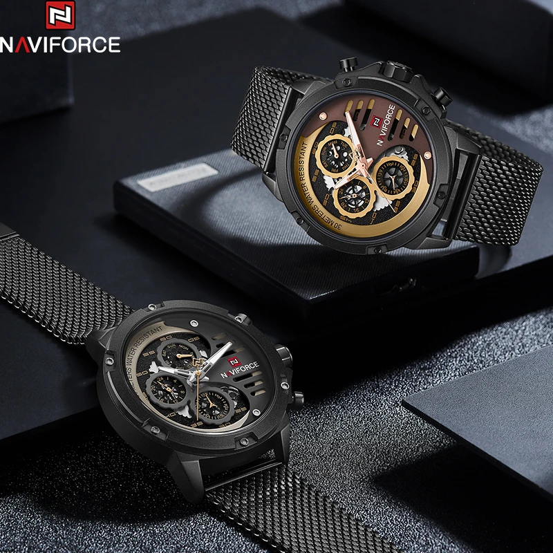 Luxury Brand NAVIFORCE Mens Watches Casual Sport Quartz Wristwatch Men Military Waterproof Date Display Clock Relogio Masculino 
Luxury Brand NAVIFORCE Mens Watches Casual Sport Quartz Wristwatch Men Military Waterproof Date Display Clock Relogio Masculino