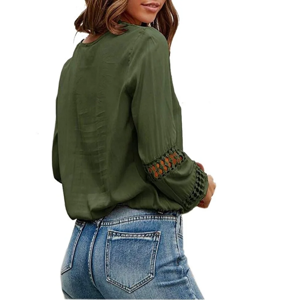 Donsignet Fashion Women's Blouse New Spring Casual V-neck Pullover Solid Color Hollow Loose Plus Size Long Sleeve Blouse Womens
Donsignet Fashion Women's Blouse New Spring Casual V-neck Pullover Solid Color Hollow Loose Plus Size Long Sleeve Blouse Womens