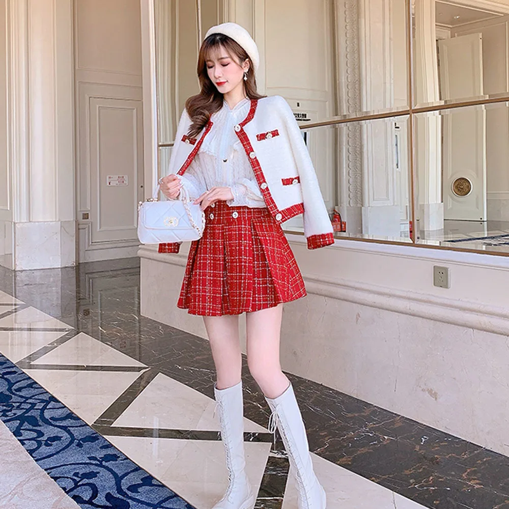 Patchwork Mink Cashmere Women's Suits 2021 Winter Single-Breasted Short Jacket Coat + Mini Skirt 2 Pieces Set Conjunto Feminino
Patchwork Mink Cashmere Women's Suits 2021 Winter Single-Breasted Short Jacket Coat + Mini Skirt 2 Pieces Set Conjunto Feminino