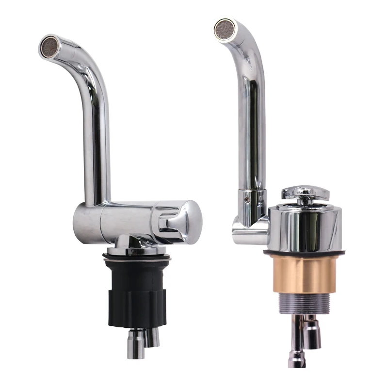 

Faucet of RV Water System Electrically Controlled RV fittings with double water control faucets folding electric faucets