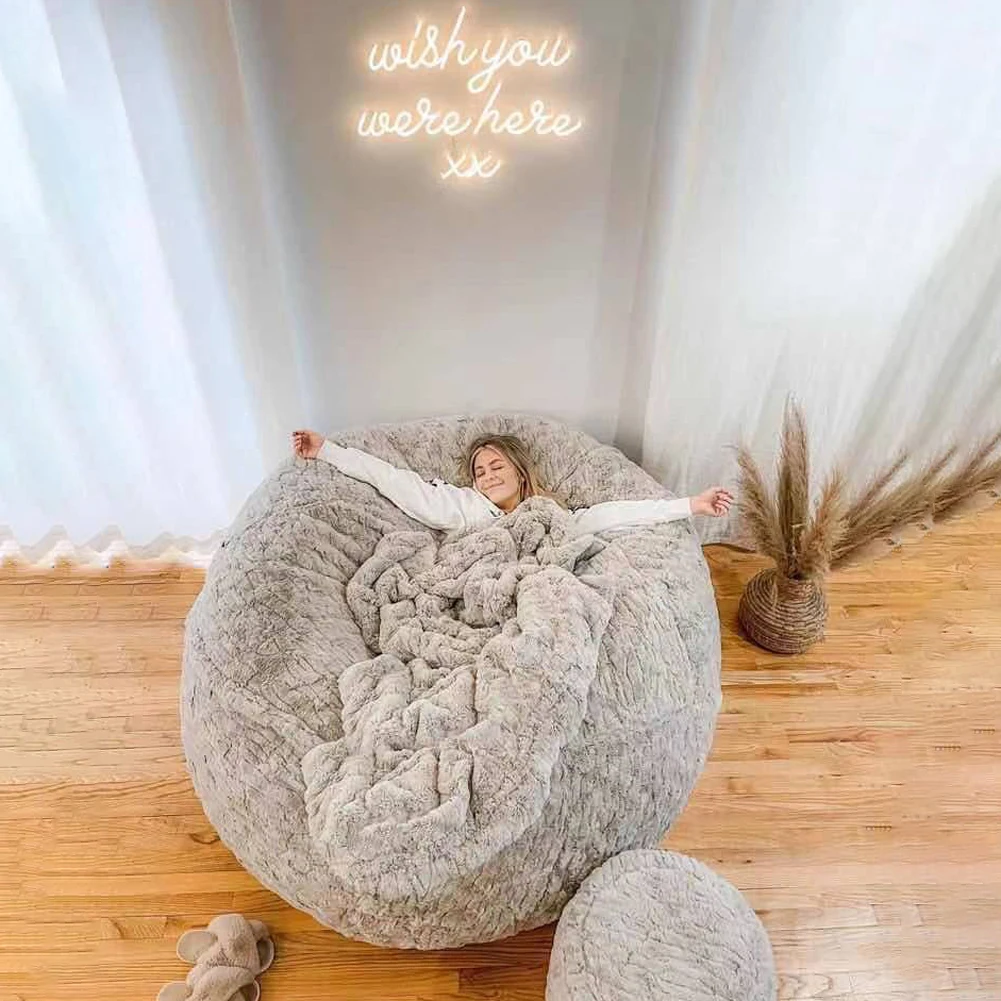 Home Sponge Bed Bean Bag Chair Cover Slipcover Double Bedroom Balcony Large Couch Round Soft Fluffy Cover No Fillings Only Cover
Home Sponge Bed Bean Bag Chair Cover Slipcover Double Bedroom Balcony Large Couch Round Soft Fluffy Cover No Fillings Only Cover
