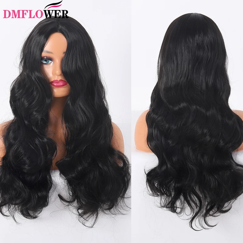 

Black Lace Synthetic Lace Wig Long Curly Hair Big Wave 1B Black Hair Daily Makeup Look