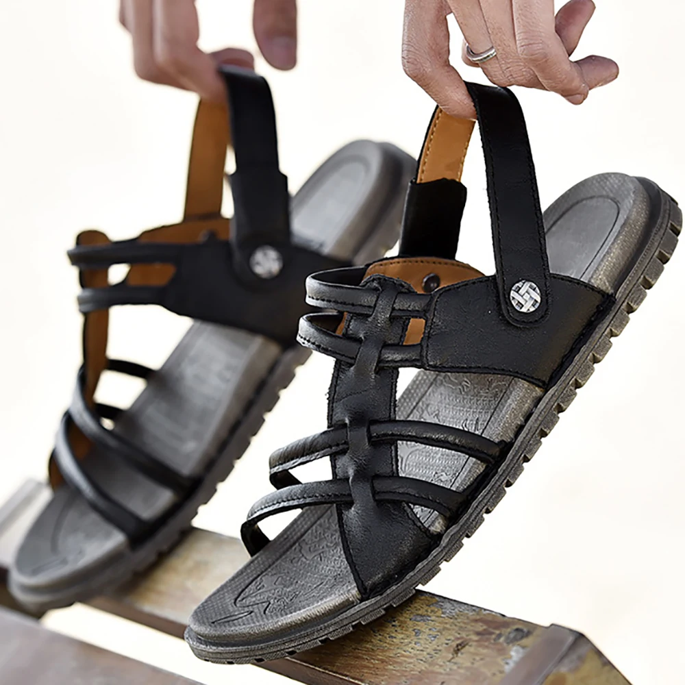 High Quality Genuine Leather Sandals For Men 2021 Summer Fashion Soft Comfortable Gladiator Sandalies Male Beach Hiking Footwear
High Quality Genuine Leather Sandals For Men 2021 Summer Fashion Soft Comfortable Gladiator Sandalies Male Beach Hiking Footwear