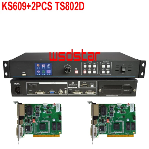 KS609 + 2 шт. TS802D светодиодный видеопроцессор вход USB/HDMI/DVI/VGA/CVBS 1920*1200 KS600 Novastar VS1