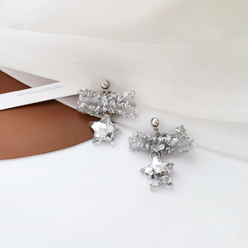 Modern Jewelry Star Earrings 2021 New Design Spring Summer Style Sparkling Bow Drop Earrings For Girl Lady Gifts Drop Shipping
Modern Jewelry Star Earrings 2021 New Design Spring Summer Style Sparkling Bow Drop Earrings For Girl Lady Gifts Drop Shipping