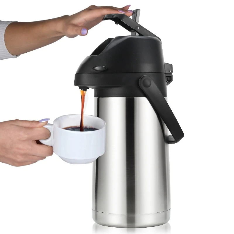 2.5L Airpot Thermal Carafes Vacuum Pressure Insulated Coffee Dispenser with Pump, for Coffee Beverage Water
2.5L Airpot Thermal Carafes Vacuum Pressure Insulated Coffee Dispenser with Pump, for Coffee Beverage Water