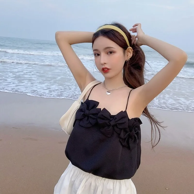 KUSAHIKI Sweet Bowknot Womens Clothing Korean Fashion 2021 Spring Summer New Tanks Top Causal Solid Camisole Feminimos 6F536
KUSAHIKI Sweet Bowknot Womens Clothing Korean Fashion 2021 Spring Summer New Tanks Top Causal Solid Camisole Feminimos 6F536