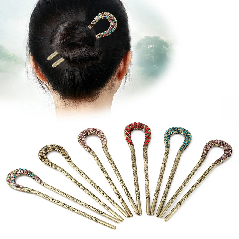 1PC Retro Hair Accessories Crystal Rhinestone Flower Hair Sticks Women Hairclip Colorful Antique Bronze Plated U Shape Hairpi
1PC Retro Hair Accessories Crystal Rhinestone Flower Hair Sticks Women Hairclip Colorful Antique Bronze Plated U Shape Hairpi