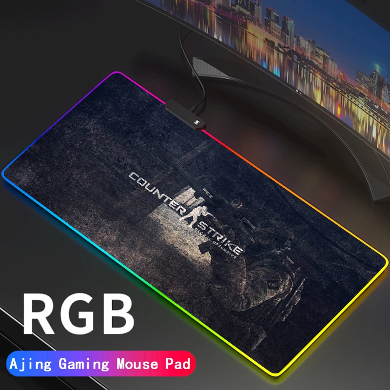 Фото Counter-Strike RGB Мышь большой коврик с подсветкой площадку для КС-го ПК клавиатура