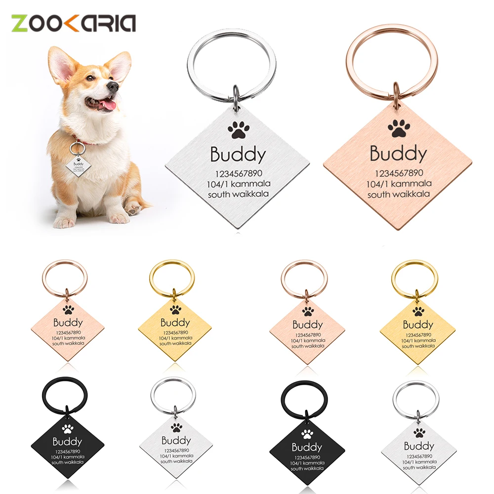 Personalized Dog Plate Anti-lost Pet Id Tags Square Tag Kitten's Collar Pendant Dogs Medal With Engraving Diy Dog Accessories
Personalized Dog Plate Anti-lost Pet Id Tags Square Tag Kitten's Collar Pendant Dogs Medal With Engraving Diy Dog Accessories