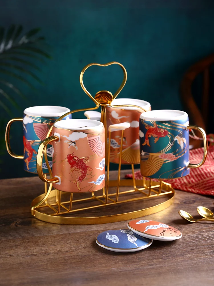 Chinese Style Mug Carp Household Ceramic Water Cup And Lid Glass Cold Kettle Pot Cute Coffee Set Party Home Drinkware
Chinese Style Mug Carp Household Ceramic Water Cup And Lid Glass Cold Kettle Pot Cute Coffee Set Party Home Drinkware