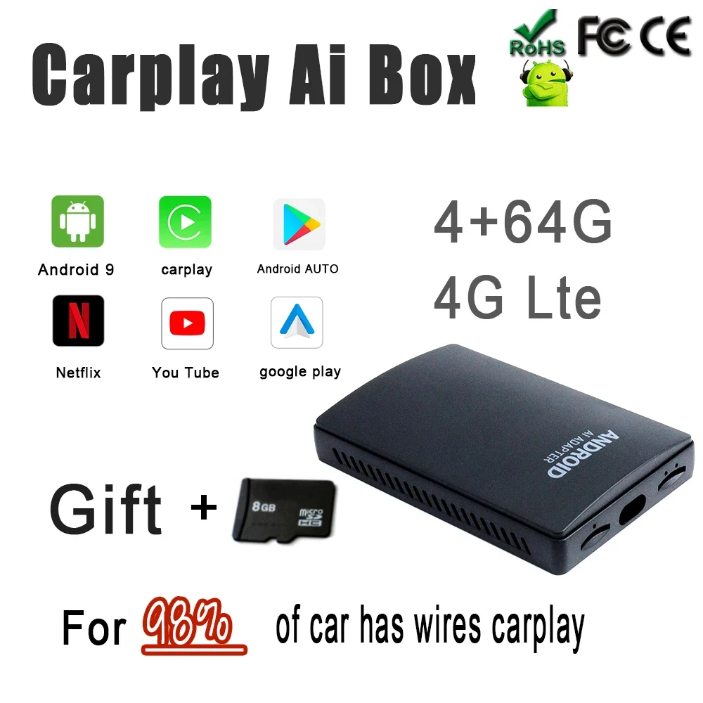 Android Auto T Box CarPlay Dongle MIN Carplay MMB Ai Box Android Box Car Multimedia Player 4 + 64G Wireless Mirror link
Android Auto T Box CarPlay Dongle MIN Carplay MMB Ai Box Android Box Car Multimedia Player 4 + 64G Wireless Mirror link