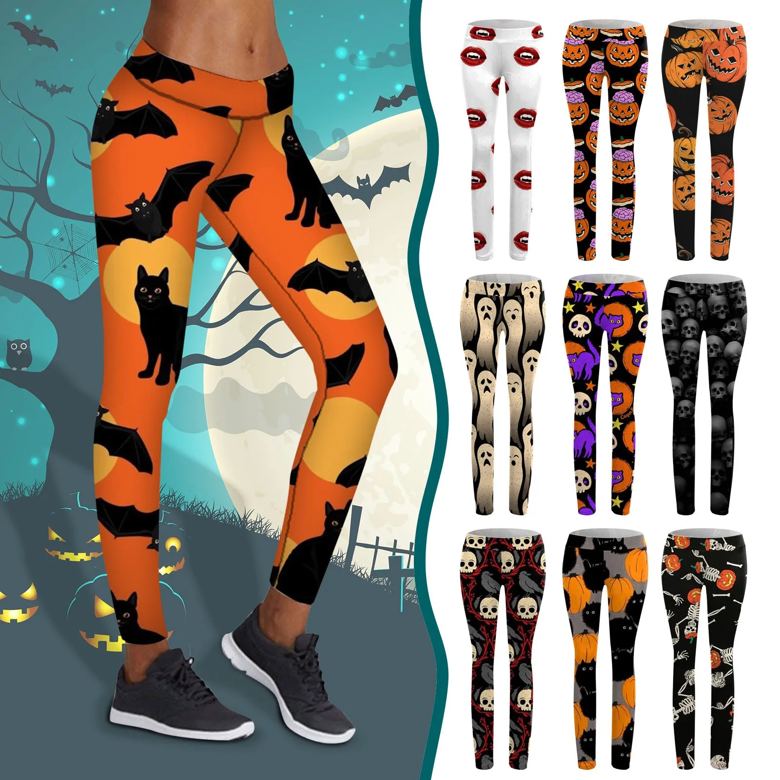 Pumpkin Print Leggings Women Halloween Trousers Sports Yoga Pants High Waist Stretch Pencil Pants Fitness Sexy Slim Tights 825#Q
Pumpkin Print Leggings Women Halloween Trousers Sports Yoga Pants High Waist Stretch Pencil Pants Fitness Sexy Slim Tights 825#Q
