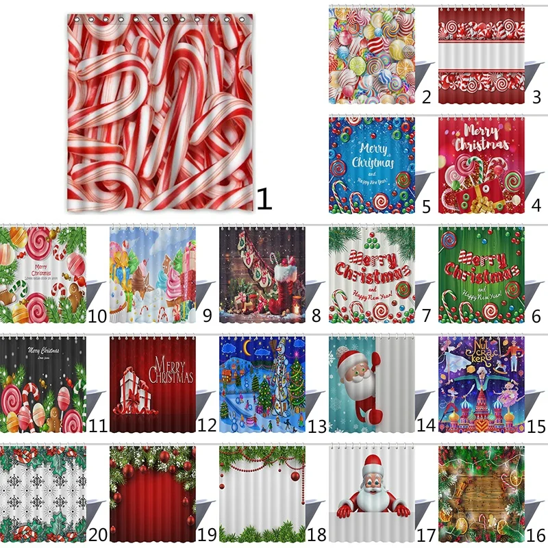 Christmas Candy Canes Holiday Beautiful Design Waterproof Fabric Polyester Bathroom Shower Curtain
Christmas Candy Canes Holiday Beautiful Design Waterproof Fabric Polyester Bathroom Shower Curtain