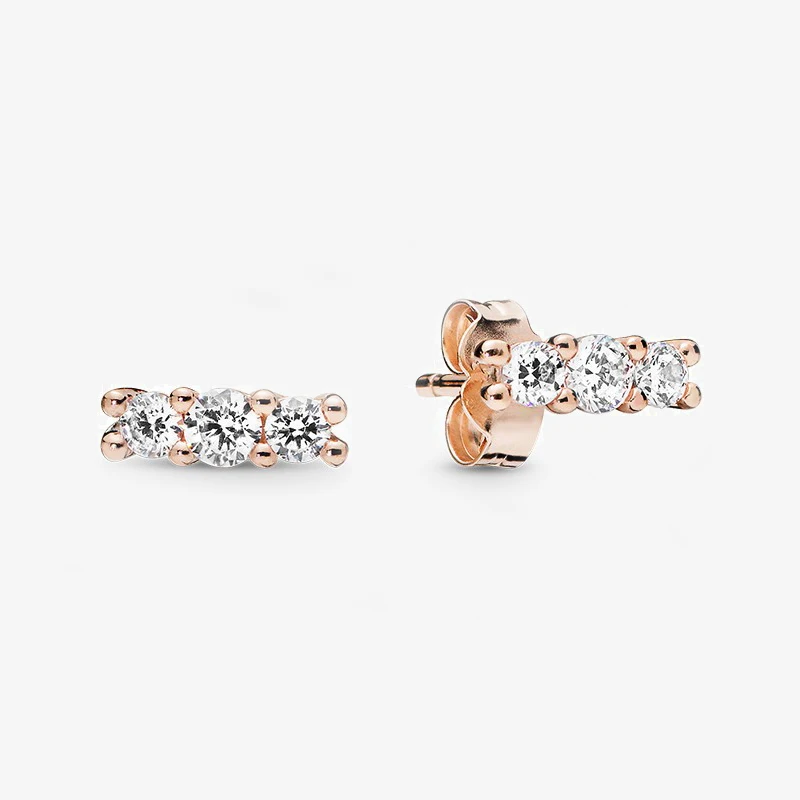 925 Sterling Silver Earring Original White Zircon Rose Gold Earrings For Women Birthday DIY Authentic Jewelry Making 
925 Sterling Silver Earring Original White Zircon Rose Gold Earrings For Women Birthday DIY Authentic Jewelry Making
