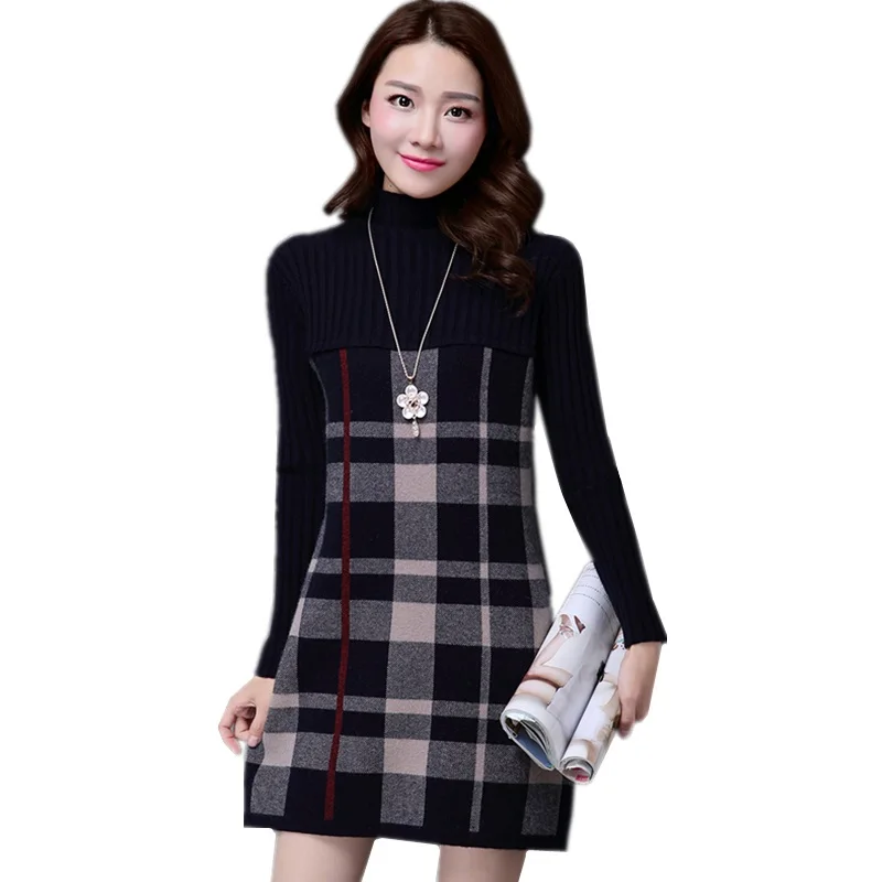 New Women Spring Autumn Winter Slim Long-sleeves Sweater Thick Pullover Knitting Mini Sweater Dress Fashion Big yards Sweater
New Women Spring Autumn Winter Slim Long-sleeves Sweater Thick Pullover Knitting Mini Sweater Dress Fashion Big yards Sweater