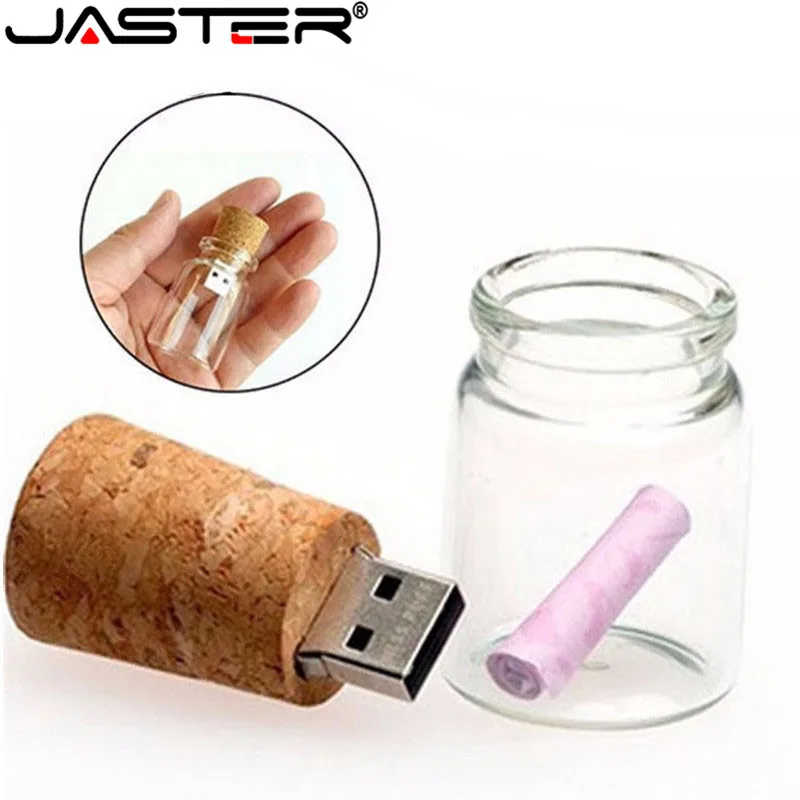

JASTER Fashion Wishing bottle Pendrive New Arrival Pen Drive drift bottles USB Flash Drive 4GB 8GB 16GB 32GB Memory Stick
