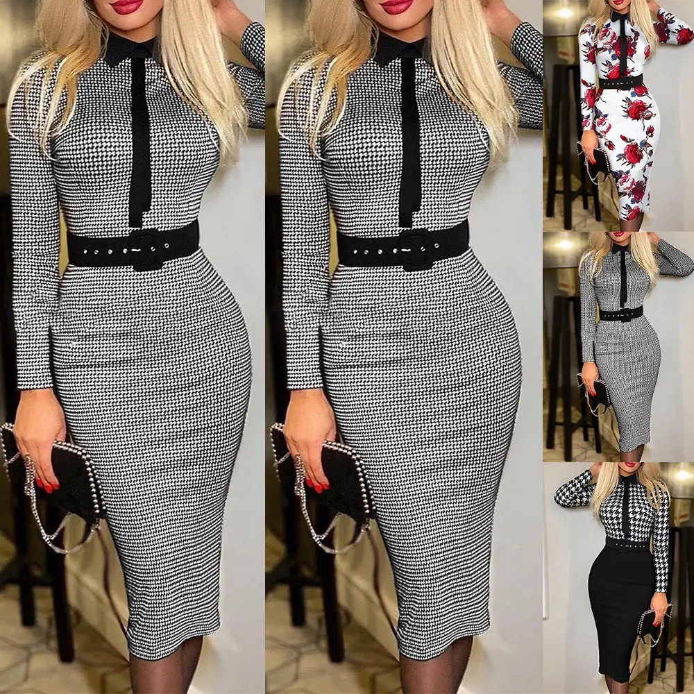 Floral Printed Women Bodycon Dress Long Sleeve Turn-Down Collar A-Line Patchwork Ladies Sundress Office Work Wear Ol Dress
Floral Printed Women Bodycon Dress Long Sleeve Turn-Down Collar A-Line Patchwork Ladies Sundress Office Work Wear Ol Dress