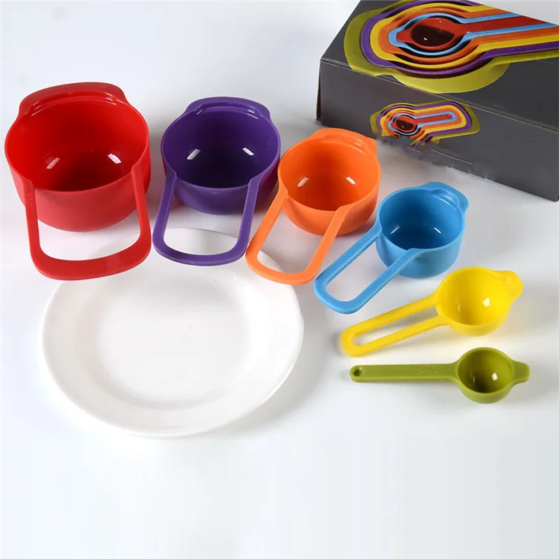 

Measuring Cup Spoons Baking Colorful Cooking Nested Set Kitchen Tool 6pcs
