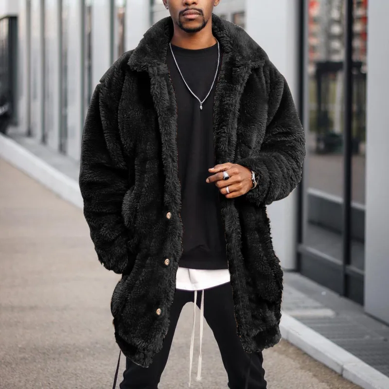 Mens Solid Black Jackets Warm Thick Fur Collar Coat Faux Fur Parka Streetwear Outwear Cardigan Sweatshirt Winter Mens Tops 3XL
Mens Solid Black Jackets Warm Thick Fur Collar Coat Faux Fur Parka Streetwear Outwear Cardigan Sweatshirt Winter Mens Tops 3XL