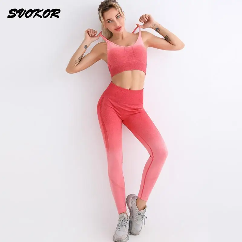 SVOKOR Seamless Sport Suit for Fitness Women Sportwear Fitness Yoga Set Stretch Gym Sets Gradient Women's Tracksuit
SVOKOR Seamless Sport Suit for Fitness Women Sportwear Fitness Yoga Set Stretch Gym Sets Gradient Women's Tracksuit
