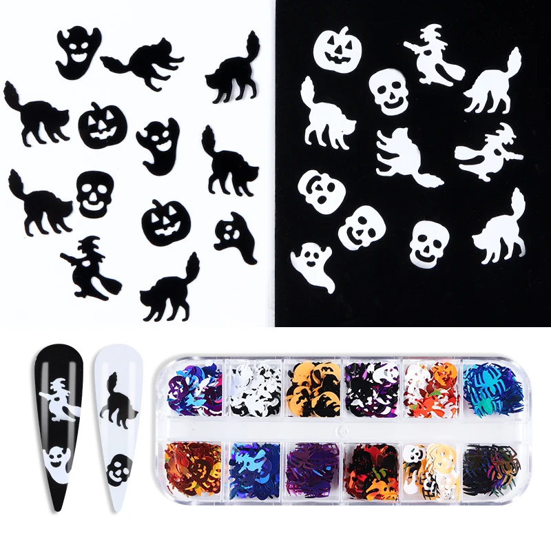 Skull/Pumpkin/Spider Halloween Nail Art Flakes Charms Mixed Colours Decoration Design For DIY Sequins Kawaii Nails Accessories
Skull/Pumpkin/Spider Halloween Nail Art Flakes Charms Mixed Colours Decoration Design For DIY Sequins Kawaii Nails Accessories