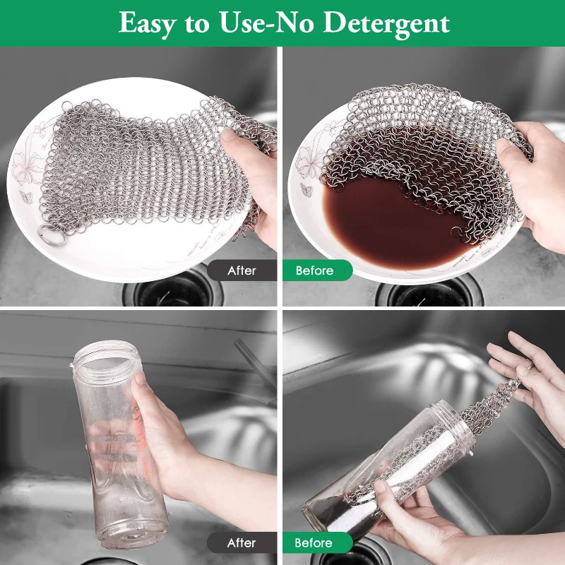 1pc Iron Cleaner with Silver Stainless Steel Cast Chainmail Scrubber Home Cookware Clean Utensils Protection Kitchen Accessories
1pc Iron Cleaner with Silver Stainless Steel Cast Chainmail Scrubber Home Cookware Clean Utensils Protection Kitchen Accessories