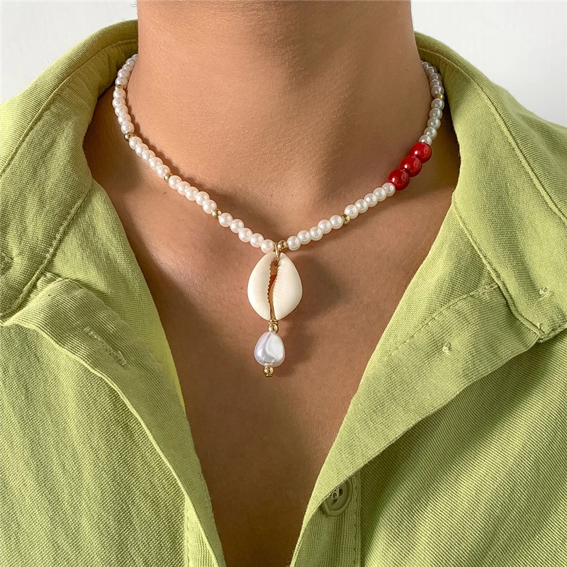 Imitation Pearl Beaded Choker Necklaces Collar Natural Seashell Pendant Necklaces for Women Girls Boho Neck Jewelry
Imitation Pearl Beaded Choker Necklaces Collar Natural Seashell Pendant Necklaces for Women Girls Boho Neck Jewelry