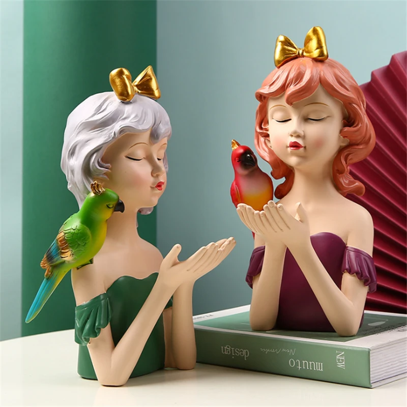 Nordic Resin Parrot Girl Model Figure Statue Ornaments Figurine Home Decoration Accessories Living Room Ornaments Home Decor
Nordic Resin Parrot Girl Model Figure Statue Ornaments Figurine Home Decoration Accessories Living Room Ornaments Home Decor