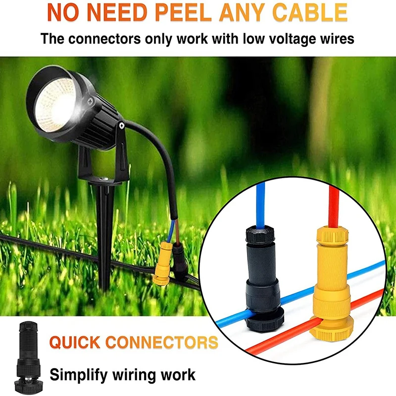 Landscape Lighting Line Connector, Easy to Install, Durable, 12-18 Cable Connector
Landscape Lighting Line Connector, Easy to Install, Durable, 12-18 Cable Connector