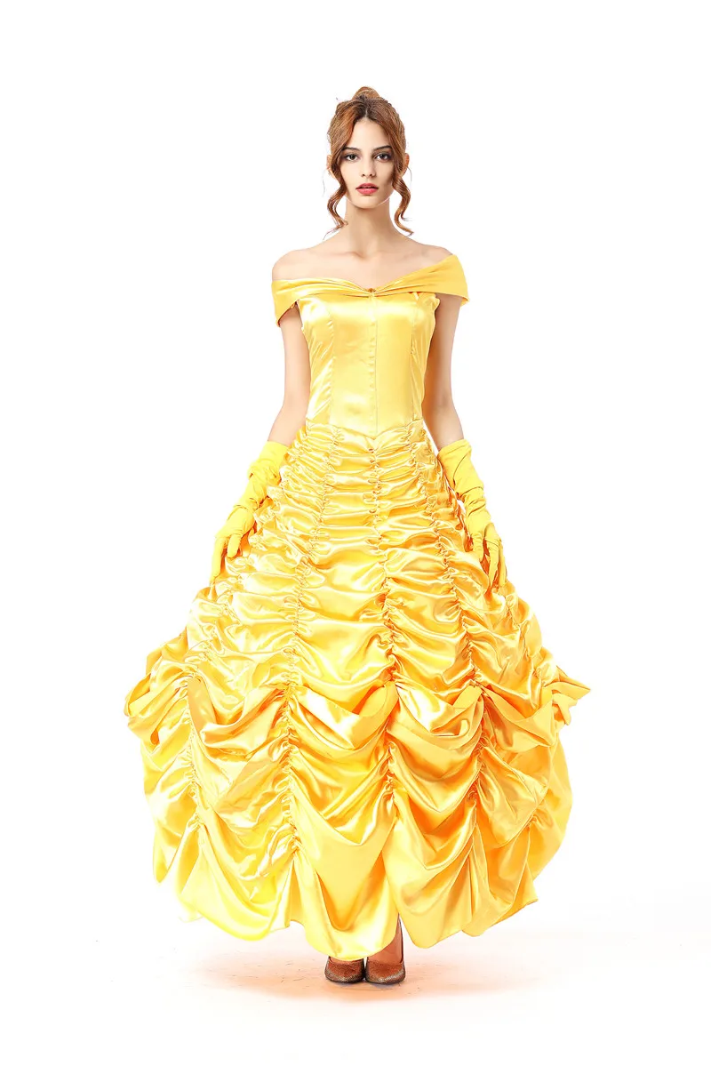 Women Deluxe Fairy Tale Adult women Costume Adult Princess Belle Costume Cosplay Yellow Long Dress
Women Deluxe Fairy Tale Adult women Costume Adult Princess Belle Costume Cosplay Yellow Long Dress